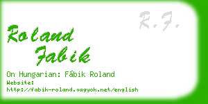 roland fabik business card